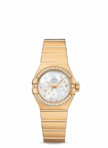 Omega Constellation Co-Axial 27 Brushed Yellow Gold / Diamond / MOP Stars 123.55.27.20.05.001 (12355272005001)